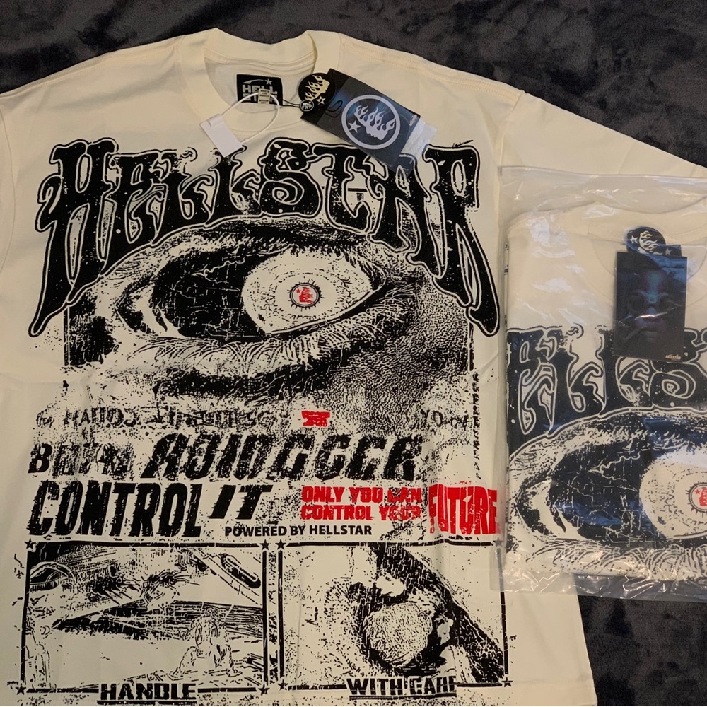 Hellstar White Graphic Long Sleeve Men's Tee